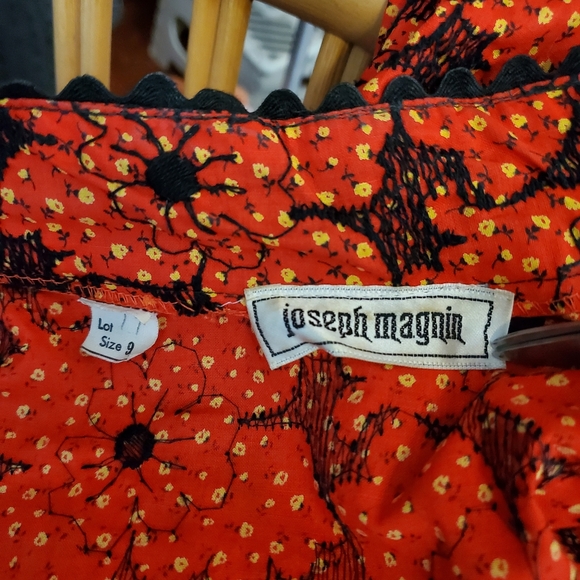 Vintage 70s Prairie Puff Sleeve 40s style Dress - Picture 3 of 10